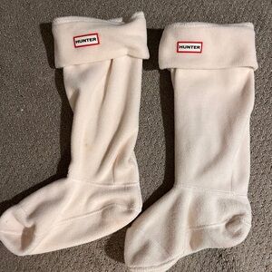 Hunter fleece Boot Sock for the original tall boot in cream.